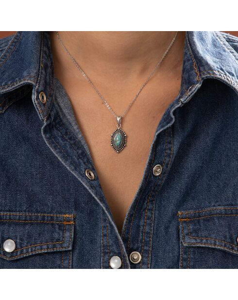 Pendentif Áanikaab en Argent massif & Turquoise 1 ct