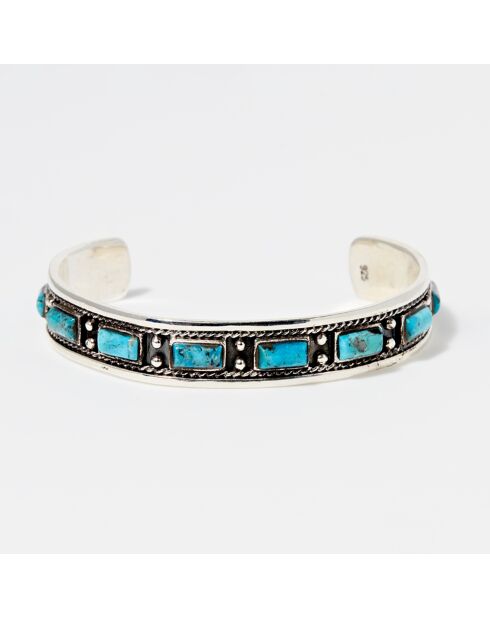 Nahui armband in sterling zilver en turkoois