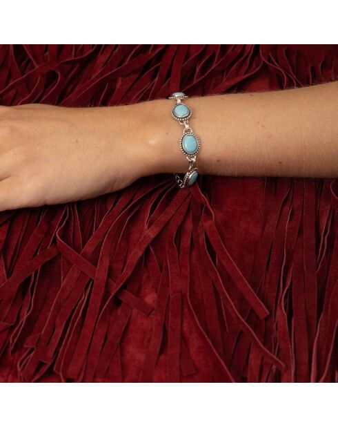 Bracelet Ayim Kay en Argent massif & Larimar 8.5 ct