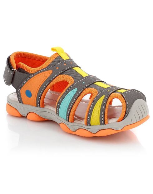 Resort-Sandalen in Orange/Grau