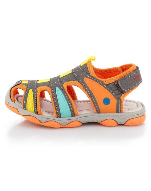 Resort-Sandalen in Orange/Grau