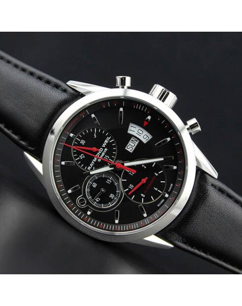 Montre Homme en Cuir Freelancer Automatique noire