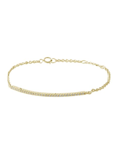 Bracelet Baguette en Argent doré & Zircone