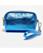Cartera de piel en oro azul eléctrico - 11x7x4 cm