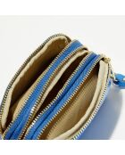 Cartera de piel en oro azul eléctrico - 11x7x4 cm