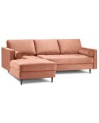 Canapé d'angle gauche Velours Santo 4 Places rose - 236x170x90 cm