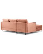 Canapé d'angle gauche Velours Santo 4 Places rose - 236x170x90 cm