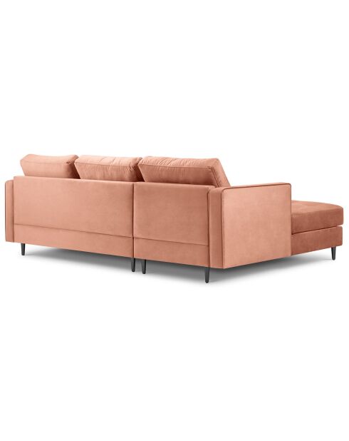 Canapé d'angle gauche Velours Santo 4 Places rose - 236x170x90 cm