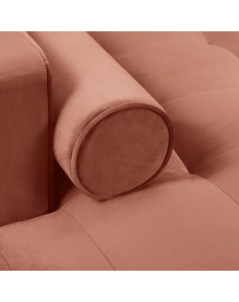 Canapé d'angle gauche Velours Santo 4 Places rose - 236x170x90 cm