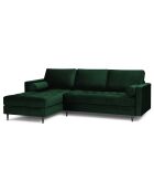 Canapé d'angle gauche velours santo 4 places vert bouteille - 236x170x90 cm