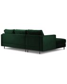 Canapé d'angle gauche velours santo 4 places vert bouteille - 236x170x90 cm