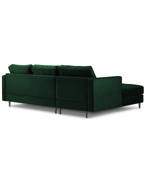 Canapé d'angle gauche velours santo 4 places vert bouteille - 236x170x90 cm
