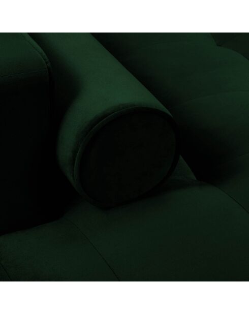 Canapé d'angle gauche velours santo 4 places vert bouteille - 236x170x90 cm
