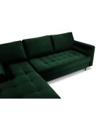 Canapé d'angle gauche velours santo 4 places vert bouteille - 236x170x90 cm