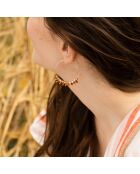 Boucles d'oreilles créoles Virgo Agate en laiton doré