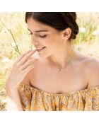 Collier Barbara Labradorite, Acqua Calci, Améthyste, Quartz rose & Pierre de Lune en laiton doré