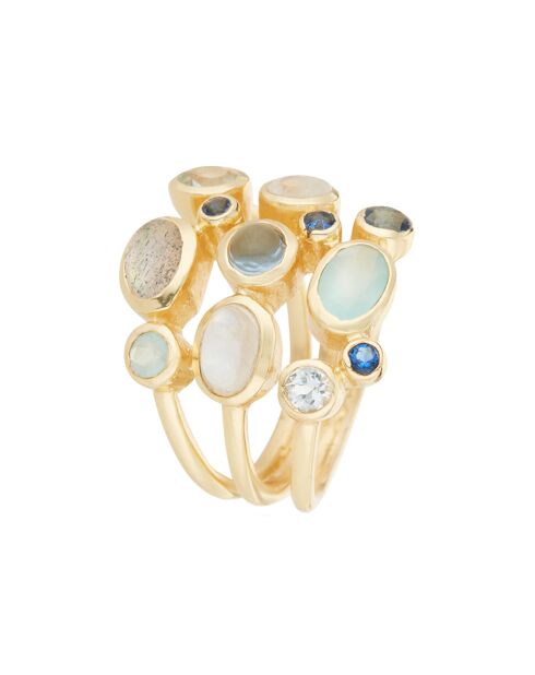 Bague Saphia Multipierres en laiton doré