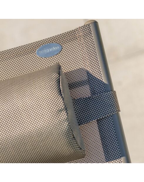 2 Chaises longues en aluminium et textilène cappuccino - 170x63x30 cm