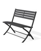 Banc de jardin pliant marius en aluminium anthracite - 95x41x82 cm