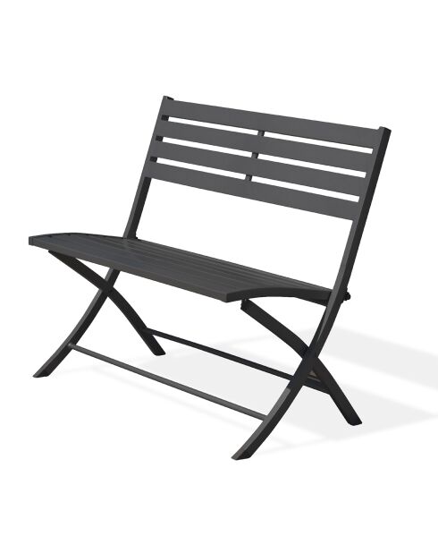 Banc de jardin pliant marius en aluminium anthracite - 95x41x82 cm