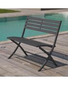 Banc de jardin pliant marius en aluminium anthracite - 95x41x82 cm