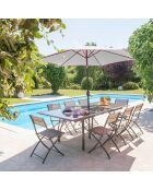 Marbella Regenschirm mit Griff aus grauem Aluminium - D.270x260 cm