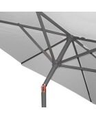 Marbella Regenschirm mit Griff aus grauem Aluminium - D.270x260 cm