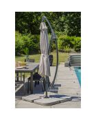 Offset-Sonnenschirm Malaga aus grauem Aluminium - D.300x265 cm