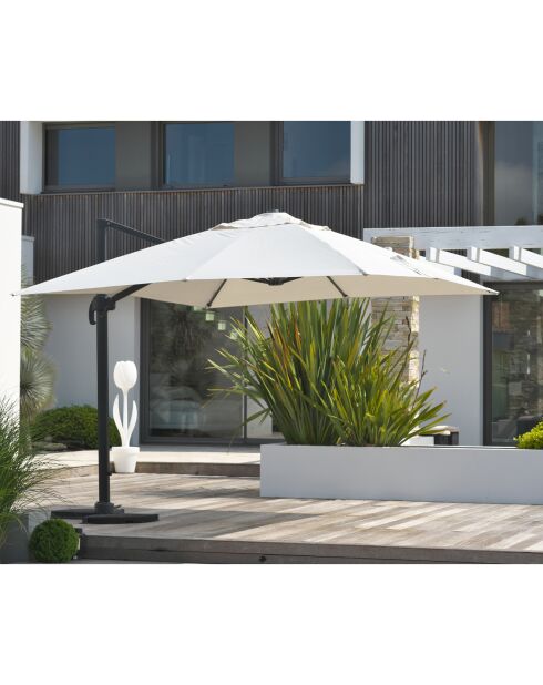 Offset-Sonnenschirm Sevilla aus grauem Aluminium - 400x300x265 cm