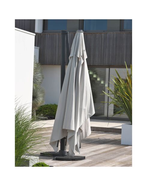 Offset-Sonnenschirm Sevilla aus grauem Aluminium - 400x300x265 cm