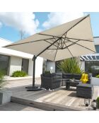 Offset-Sonnenschirm Sevilla aus grauem Aluminium - 400x300x265 cm