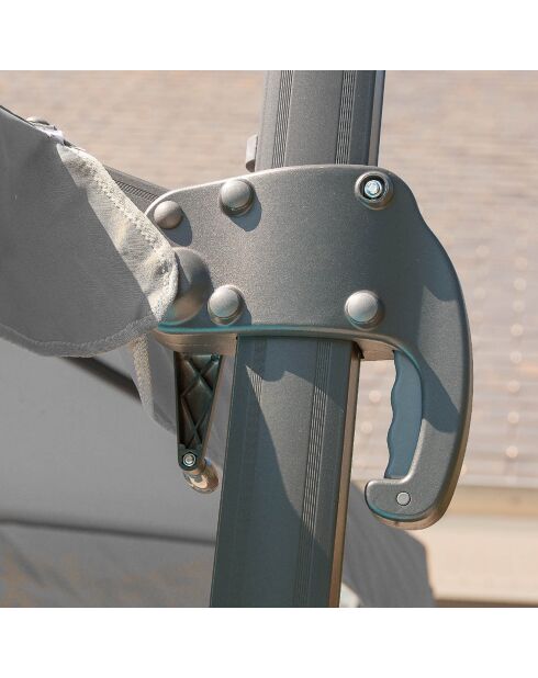 Offset-Sonnenschirm Sevilla aus grauem Aluminium - 400x300x265 cm