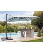 Sombrilla offset Sevilla de aluminio gris - 250x250x265 cm