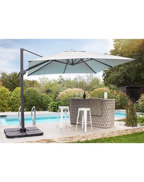 Sombrilla offset Sevilla de aluminio gris - 250x250x265 cm