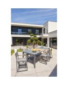 Gartenset Honfleur Table + 6 anthrazitgraue Sessel