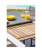 Gartenset Honfleur Table + 6 anthrazitgraue Sessel