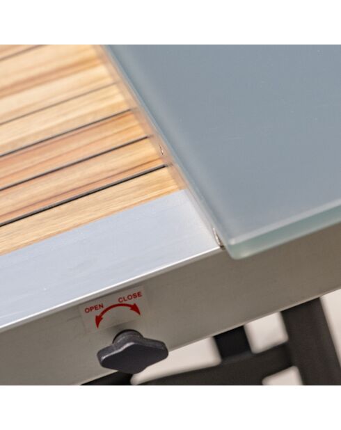 Gartenset Honfleur Table + 6 anthrazitgraue Sessel