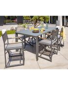 Gartenset Honfleur Table + 6 anthrazitgraue Sessel