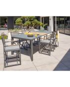Gartenset Honfleur Table + 6 anthrazitgraue Sessel