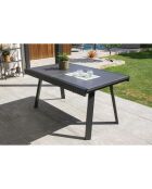 Gartenset Stockholm-TB225-ALU Tisch + 4 Stühle Stockholm Anthrazitgrau