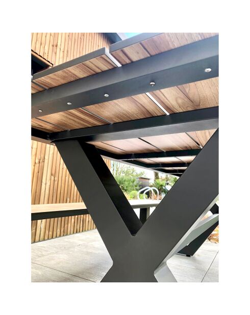 Vancouver-TB210 Gartenset aus anthrazitgrauem Aluminium für 6 Personen