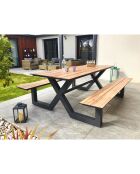 Vancouver-TB210 Gartenset aus anthrazitgrauem Aluminium für 6 Personen