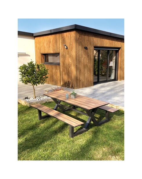 Vancouver-TB210 Gartenset aus anthrazitgrauem Aluminium für 6 Personen