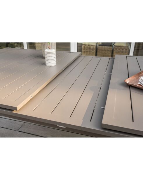 Gartenset Zahara-TB240 Tisch+6 Stapelstühle Zahara-FT taupe
