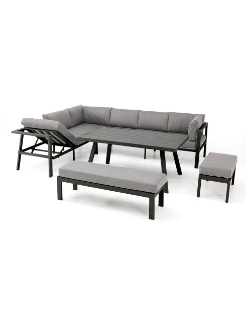 Ensemble de jardin Table Antalya 9 places en aluminium anthracite