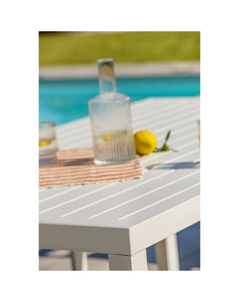 Cayenne Essgruppe aus weißem Aluminium für 7 Personen