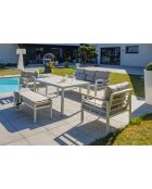 Cayenne Essgruppe aus weißem Aluminium für 7 Personen