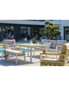 Cayenne Essgruppe aus weißem Aluminium für 7 Personen