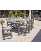 Gartenset Honfleur Table + 8 anthrazitgraue Sessel