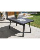 Gartenset Stockholm-TB225-ALU Tisch + 6 Stühle +2 Sessel Stockholm Anthrazitgrau